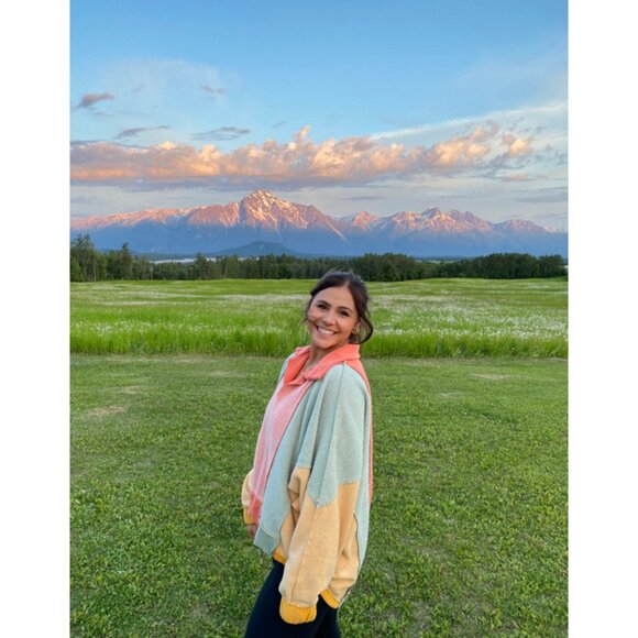 FREE PEOPLE Sidewalk Sweatshirt in Sunrise Combo Size X-Small - Picture 3 of 13